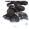 Hair2Heart 25 x 0.5g Microring Loop Extension Capelli Veri - 40cm - Ondulato, Colore #1b Nero naturale