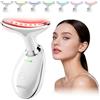 QUELLE Massaggiatore Viso Antirughe Elettrico, Massaggiatore Viso Lifting con 7 Colori LED, EMS Gua Sha per Massaggio Viso con 3 Modalità e Calore 45°C, Dispositivo di Bellezza per Viso e Collo