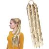Generico Coda di cavallo elastica con dreadlock,Coda Posticcia Intrecciata Stile Boho con Perline, Extension Capelli Dreadlock Leggera con Elastico per Donna e Uomo, Uso Quotidiano e Festival