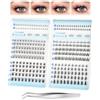 Obeyalash Ciglia Finte Ciuffetti Extension Kit Ciglia a Ciuffo DIY 282 Pezzi Manga Wispy C Curl, Naturali 8-14mm + Under Lash Clusters 5mm con Pinzetta