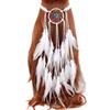 Generico Fascia per da donna in piume Boho Hippie Copricapo Copricapo in stile americano Festival da festa (White One Size)