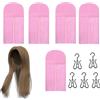 NevPuose Wig Storage Borse-Cancella A Prova Di Polvere, Organizzatore Sospeso Con Cerniera | Set Da 5 Pezzi Con Appendiabiti Per Parrucca Per Viaggi Per Capelli, Manica Portatile Non Tessuta Per Lo Stile '
