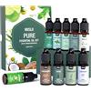 MISIJI Set di oli essenziali 10 profumi-Oli essenziali per diffusori per la casa, profumi di oli diffusori per aromaterapia, lavanderia, fabbricazione di candele e sapone, umidificatori 10ML/10 Pack