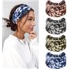 Loiluliy Fascia Capelli Donna 4 Pezzi - Elastico Fasce per Capelli Donna Traspirante per Yoga, Ufficio Boho Chic Large Headband Accessori Capelli donna