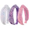 Goktvai 3 Pezzi Cerchietti con Paillettes per Ragazze, Fasce Capelli Annodate Accessori Capelli Brillanti Carini per Ragazze Regali Quotidiani Festa di Compleanno