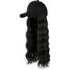 Generic Francesi, berretto da uomo fissato, parrucca a pelo lungo, regolabile, cappello da baseball riccio (A, taglia unica)