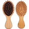 LGYUWER 2 mini spazzole in bambù per la crescita dei capelli, spazzola antistatica in bambù per massaggio del cuoio capelluto, spazzola districante in legno naturale, da viaggio, piccola spazzola per capelli