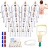 BORDEAG Coppettazione Sottovuoto,24 Pezzi Coppettazione Set,Coppettazione Biomagnetico,Coppettazione Massaggio Set,Tradizionale Cinese Set Coppettazione Per Terapia,Alleviare, Sollievo Muscolare