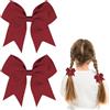 SUBTAVIK 2 Pezzi Fiocchi per Capelli Rosso Scuro, Fermagli Grandi a Fiocco Accessori per Capelli per Donna e Ragazza