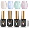 Biutee Smalto semipermanente magnetico Cat Eye Bianco Verde Blu 4PCS | Set da 4PCS, Effetto Cat Eye magnetico brillante, Formula soak-off UV/LED, Ideale per nail art fai da te e salone