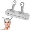LOPHE Fascia Skincare Viso, Fascia Capelli per Spa Fascia Trucco Forma di Lumache, Fascia Spa Trucco in Pile di Corallo per Ragazze Spa Doccia Corsa Yoga Lavaggio Viso(Grigio)