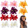 Leikedun 10 pezzi Hawaii Clip per capelli da donna, Estate Barrette Fiore Ragazza, Orchidee Doppia Clip per Acconciatura Carnevale Ballerino Piscina Spiaggia Festa Matrimonio (10 Fiore-2)