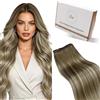 Hetto Tessitura Extension 35cm 80g Balayage Marrone con Biondo Cenere