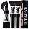 LureLuxe 3 Pezzi Gel per sopracciglia Tint Peel Off,Tinta Per Sopracciglia Peel Off,Impermeabile,Tattoo Brow,Durevole,Asciugatura Rapida,Per Trucco Quotidiano E Viaggio,con Pennello(nero)