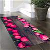 Yinghesheng Tappeto Cucina antiscivolo lavabile,Tappeto da Cucina Passatoia 2.20 metri Tulipani Rosa Motivo Floreale 3D Tappeto Runner,Tappeto Lungo Tappeto per Cucina,Soggiorno,Camera，80x220cm