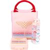 DC Comics Wonder Woman Lunch Bag | Set di 3 pezzi in stile borsa rettangolare con bottiglia d'acqua e contenitore per snack | Design rosa con scudo per adulti e bambini | Materiale resistente Wonder