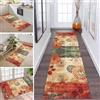 ZDYHMrj Tappeto vintage per corridoio, cucina, antiscivolo, lavabile, tappeto lungo, rosso, marrone, verde, 90 x 300 cm, moderno, al metro, per corridoio, sala da pranzo, camera da letto, soggiorno, cucina