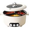 Kensbro Elettrico Hot Pot, 5.3L Pentola Elettrica da Cucina, 1000W Padella Multifunzionale Antiaderente con Riscaldamento Rapido & 3 Scomparti, Pentola Elettrica Portatile per Friggere Ramen Fondue Zuppa