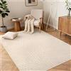 BEIMO Tappeto Boho 120x160CM, Morbido a Pelo Lungo con Effetto 3D, Lavabile e Antiscivolo, Tappeto Moderno per Soggiorno, Camera da Letto, Beige