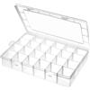 VIRELLO Scatola organizer in plastica, 24 scomparti, extra large, con divisori rimovibili per viti, perline, chiodi, bulloni, gioielli, parti fai da te, trasparente, 33,6 x 22,4 x 5,7 cm