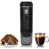 EVERANGE Macchina per caffè espresso elettrica portatile, macchina da caffè per auto da viaggio e campeggio, macchina da caffè a batteria compatibile con caffè macinato e capsule NS, nera