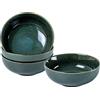 UNICASA Ciotole Insalatiere, Set Scodelle Ceramica 4 Unità, Ciotole da Colazione per CerealiInsalata/Zuppe, Diametro 16 cm Colore Verde, Servizi Combinati Adatto per Lavastoviglie
