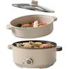 Kensbro Hot Pot - Pentola elettrica portatile con vapore, 4,6 l, 1000 W, multifunzione Hotpot 3 livelli per arrostire ramen, fonduta, padella elettrica per dormitorio/campeggio/casa