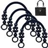 Yayatty 4 Pz Nero Manici per Borsa con Perline In Legno per Fare Borsa Fai Da Te Borsetta in Paglia Borsa Tote