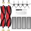 UPUPDAY Kit di Accessori per Xiaomi Roborock S5 Max S6 Pure S6 Max S6 MaxV S65 S60 S6 S55 S51 S50 S5, Ricambio per Roborock S5 Max S6 Max, 4 Filtri HEPA, 4 Spazzole Laterali, 2 Spazzola Principale
