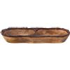 Divit Shilp Vassoio in Legno Naturale, Ciotola per Insalata, Verdure e Frutta, Vassoio Grande e Profondo per la Famiglia, le Feste. (Tray with Two Compartments)