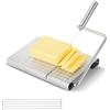 SHENGYIG Tagliasformaggio sostituibile con filo, affettatrice per formaggi con tagliere e griglia di misurazione, tenuta regolabile in acciaio inox, lavabile in lavastoviglie, con 4 extra