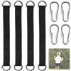 KtbeYTi Nero Swing Hanging Kit 4 Pezzi Addensare Fissaggio per Amaca Cinghie Amaca con 2 Moschettoni per Giardino,Campeggio
