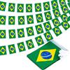 MVPRING Striscione con bandiera del Brasile, piccole mini bandiere brasiliane, decorazione nazionale per scuola, feste, eventi sportivi, festival patriottici, 33 piedi 30 bandiere