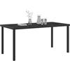 vidaXL Tavolo da Giardino Nero 160 x 80 x 73 cm Metallo, Giardino e Terrazza, Mobili da Esterno Moderni, Tavolo da Patio per Design Semplice, Incontri e Decorazioni