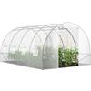 IDMarket - Serra da giardino a tunnel da 12 m², 4 x 3 x 2 m, in acciaio zincato + telo anti-UV con porta e finestre ZEBRA bianche