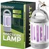 KRUMAD Insetticida elettrico 5 W UV LED, portatile, batteria ricaricabile, lampada per insetti per interni ed esterni, trappola per mosche, vespe, campeggio