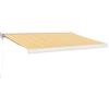 ULUYYUC Tenda da sole retrattile da 3 x 2,5 m, con braccio articolato, colore giallo e bianco, per balcone, giardino, terrazza, ombreggiatura manuale, in alluminio e tessuto di poliestere