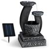blumfeldt Fantaghiro - Fontana Decorativa da Giardino con Pannello Solare (Zampillo d'Acqua, Poliresina Roccia, 3 Watt, Illuminazione LED)