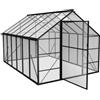 PEILU Serra in alluminio con pannelli PC trasparenti, lucernario e porta e fondamenta 380x250x205cm resistente all'inverno, serre da giardino calpestabili, casa per piante per giardino esterno