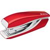 Leitz Wow 55281026 - Mini cucitrice, capacità 10 fogli, corpo ergonomico in metallo, include 1000 punti metallici, colore: rosso metallizzato