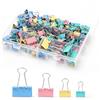 runxsam 180 pezzi clip fermacarte bulldog multicolore 15 19 25 32 mm | Molle forti presa salda apertura liscia riutilizzabili per documenti ufficio casa 4 misure blu verde rosa giallo