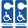 Gosknor 2 Cartelli per Parcheggio Disabili, 21,5x9 cm con Simbolo Della Sedia a Rotelle Cartellino Auto in Plastica per Disabili, Facili da Appendere (Blu)