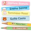 TagBuddy [75] Etichette Adesive Scuola Personalizzate - Etichette Penne Bambini e Etichette per Matite Scuola - Etichette Adesive Personalizzate con Nome, Etichette Vestiti Bambini Asilo
