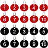 Heyumybit 20 pezzi Numeri da tavolo in plastica Numeri chiave Targhette per guardaroba 1-10 con anello portachiavi, Targhette identificative impermeabili con foro per hotel, cassette postali, palestr