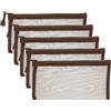 PATIKIL Borse di File B6, 5Pz Sacchetti Portadocumenti con Cerniera, Tasca Portaoggetti Zip in Plastica per Organizzare Documenti, Perline, Ufficio, Forniture Casa, 11.5x23cm, Marrone