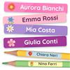 TagBuddy [75] Etichette Adesive Scuola Personalizzate - Etichette Penne Bambini e Etichette per Matite Scuola - Etichette Adesive Personalizzate con Nome, Etichette Vestiti Bambini Asilo