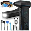 XJUGEZ Elettrico Rimuovi Polvere Aria Compressa Senza Fili,180000 Giri/Min Soffiatore Aria Compressa con Illuminazione Ausiliaria,Regolazione a 4 Velocità per Tastiera, Auto, Esterno