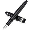 erofa Majohn P136 Penna Stilografica a Stantuffo con Pennino Stub 1,1mm con Scatola, Set di Penne da Scrittura in Resina Nera