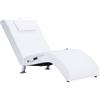 vidaXL Chaise longue da massaggio con cuscino in ecopelle bianco