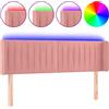 vidaXL Testata LED rosa 147x16x78/88 cm in velluto